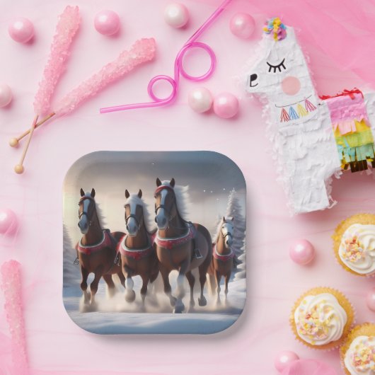 Galloping durch den Schnee: Die magischen Pferde d Pappteller (Party)