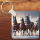 Galloping durch den Schnee: Die magischen Pferde d Schlüsselanhänger (Vorderseite)