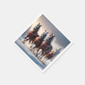 Galloping durch den Schnee: Die magischen Pferde d Serviette (Ecke)