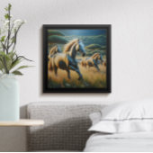 Galloping durch die Wiese Poster