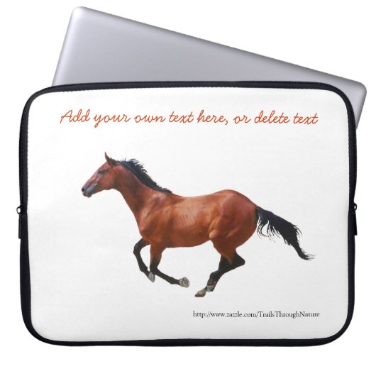 Galloping gedankenvoll Pferd Laptop-Schläfchen Laptopschutzhülle (Vorderseite)