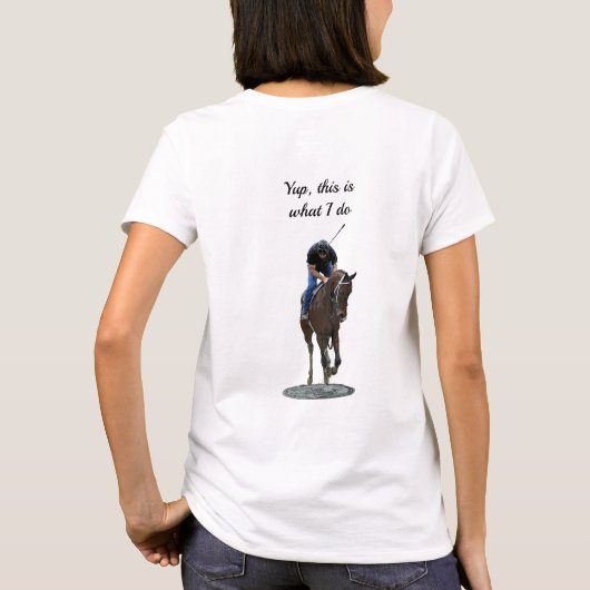 Galloping gedankenvoll Pferd und Reiter B T - Shir T-Shirt (Rückseite)