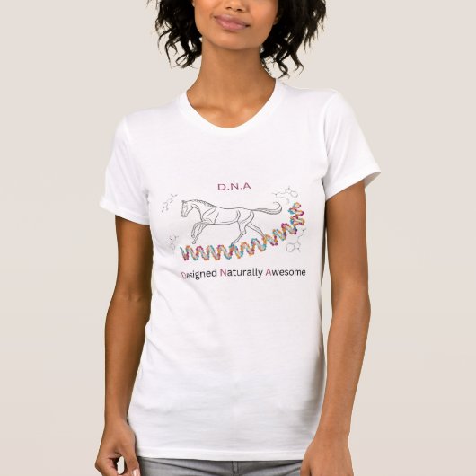 Galloping Genie: Pferde & DNA Helix T - Shirt (Vorderseite)