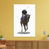 Galloping gepflegten Pferd Stretch Canvas Print Leinwanddruck (Insitu (Wohnzimmer))