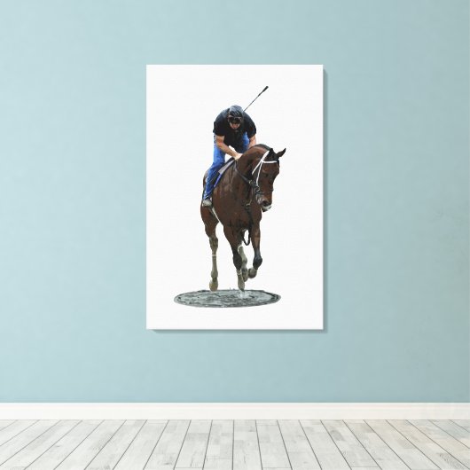 Galloping gepflegten Pferd Stretch Canvas Print Leinwanddruck (Insitu (Holzboden))