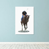 Galloping gepflegten Pferd Stretch Canvas Print Leinwanddruck (Insitu (Holzboden))