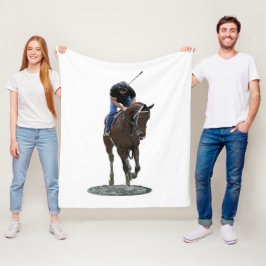 Galloping gepflegten Pferd und Rider Blanket Fleecedecke