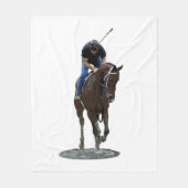 Galloping gepflegten Pferd und Rider Blanket Fleecedecke (Vorderseite)