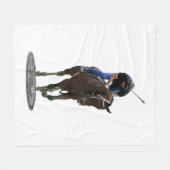 Galloping gepflegten Pferd und Rider Blanket Fleecedecke (Vorderseite (Horizontal))