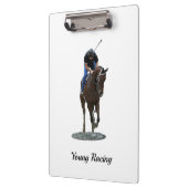 Galloping gepflegten Pferdekletter mit Zitat Klemmbrett (Links)