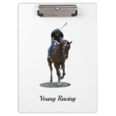 Galloping gepflegten Pferdekletter mit Zitat Klemmbrett (Vorderseite)