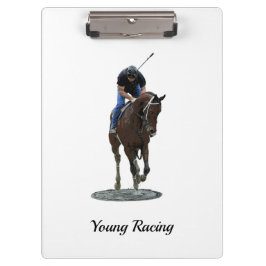 Galloping gepflegten Pferdekletter mit Zitat Klemmbrett