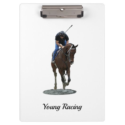 Galloping gepflegten Pferdekletter mit Zitat Klemmbrett (Vorderseite)