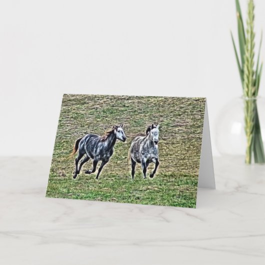 Galloping-Graupferde-jede Anlässe Karte (Vorderseite)