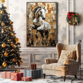 Galloping Horn in Dynamic Impasto Kunst Leinwanddruck