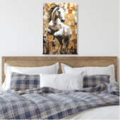 Galloping Horn in Dynamic Impasto Kunst Leinwanddruck (Insitu (Schlafzimmer))