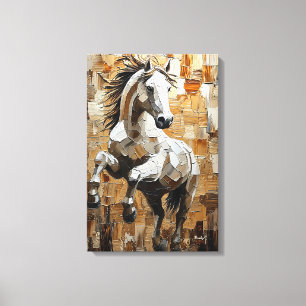 Galloping Horn in Dynamic Impasto Kunst Leinwanddruck