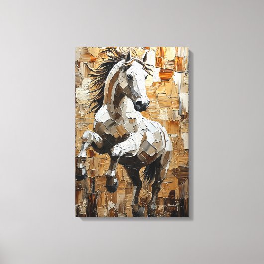 Galloping Horn in Dynamic Impasto Kunst Leinwanddruck (Vorderseite)