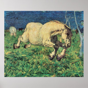 Galloping Horn von Giovanni Segantini, Vintage Kun Poster