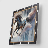 Galloping Horse Artistic Quadratische Wanduhr (Winkel)