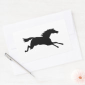 Galloping Horse Black Animal Silhouette Rechteckiger Aufkleber (Umschlag)
