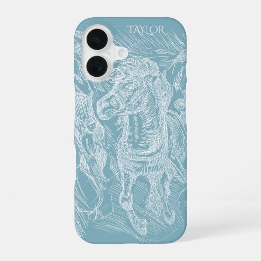 Galloping Horse – Edvard Munch – Personalized iPhone 16 Hülle (Rückseite)