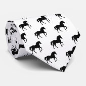 Galloping Horse Silhouette Farm Krawatte (Gerollt)