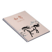 Galloping Horse Sumi-E Ink | Antique Blush Custom Notizblock (Rechte Seite)