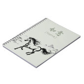 Galloping Horse Sumi-E Ink | Sage Green Custom Notizblock (Linke Seite)