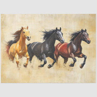 Galloping Horse Trio Decoupage Seidenpapier