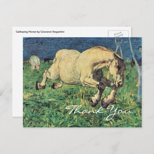 Galloping Horse von Giovanni Segantini Postkarte (Vorne/Hinten)