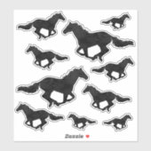 Galloping Horse Wasserfarbe Silhouette Aufkleber (Blatt)