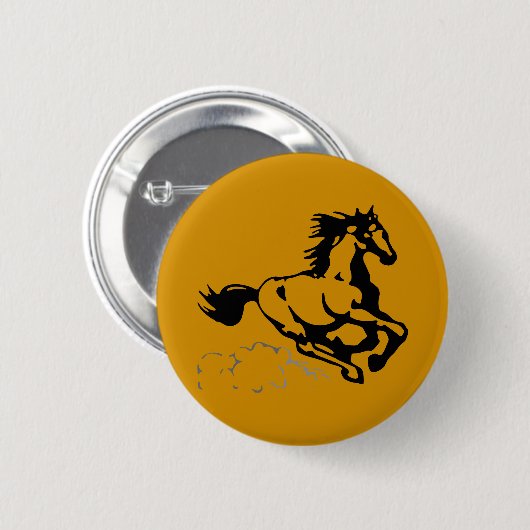 Galloping Horse Wild und frei Button (Vorne & Hinten)