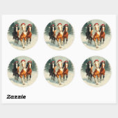 Galloping Horses Christmas Sticker (Blatt)