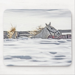 Galloping im Schnee Mousepad