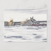 Galloping im Schnee Postkarte (Vorderseite)