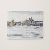 Galloping im Schnee Puzzle (Horizontal)