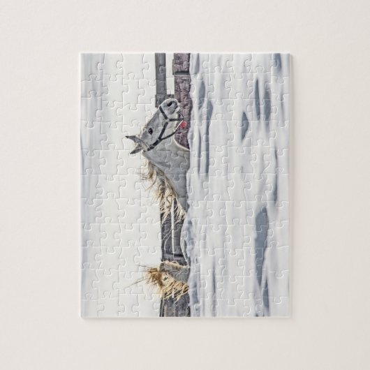 Galloping im Schnee Puzzle (Vertikal)