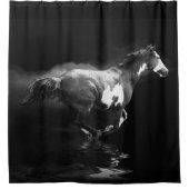 Galloping im Stil eines Westerns - Pferd und Rauch Duschvorhang (Vorderseite)
