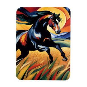 Galloping in einem Weizenfeld Magnet
