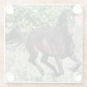 Galloping Kastanienpferd Glasuntersetzer (Rückseite)