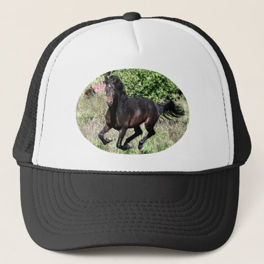 Galloping Kastanienpferd Truckerkappe (Vorderseite)