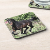 Galloping Kastanienpferd Untersetzer (Linke Seite)