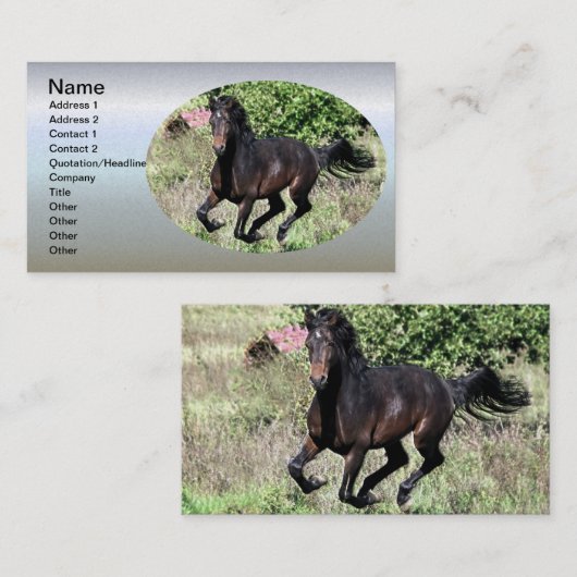 Galloping Kastanienpferd Visitenkarte (Vorne/Hinten)