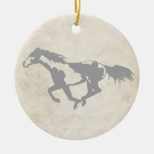 Galloping Paint Horse Keramikornament