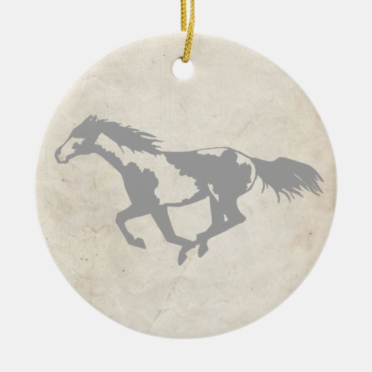 Galloping Paint Horse Keramikornament (Vorne)