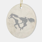 Galloping Paint Horse Keramikornament (Links)