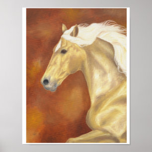 Galloping palomino print 11"x14" poster