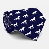Galloping Pferd auf Navy Blue Neck Tie Krawatte (Gerollt)