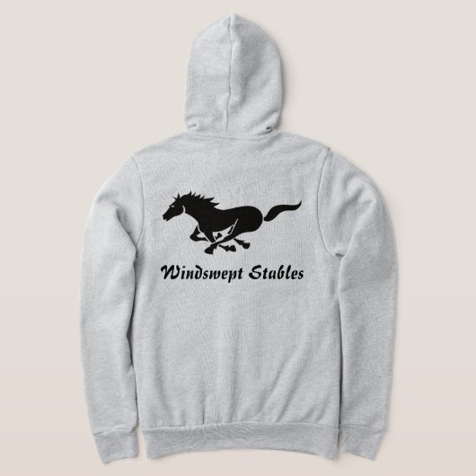 Galloping Pferd Custom Text Reittier Hoodie (AblageHinten)
